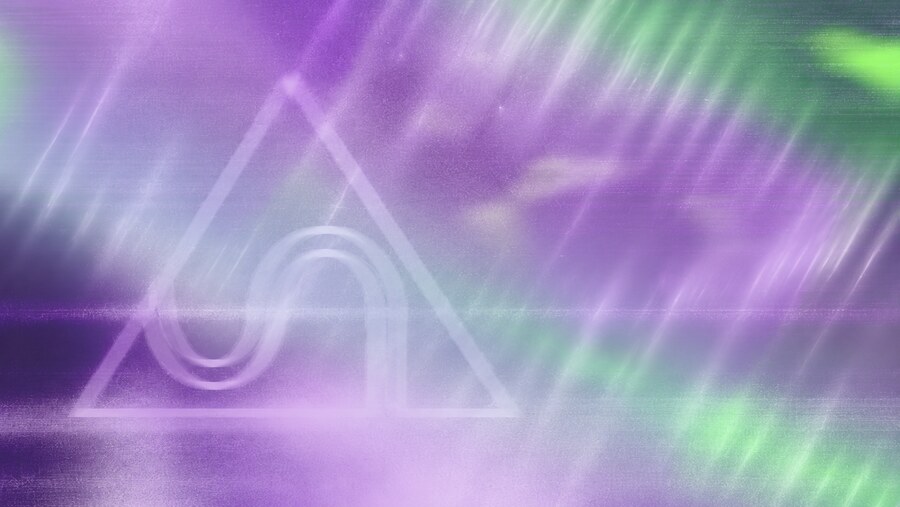 Unbound aurora pattern with triangle logo mark